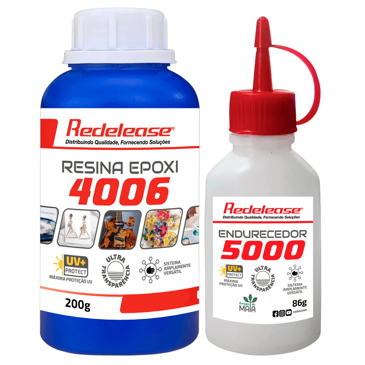 Resina Epoxi 4006 Média Visc. ULTRA TRANSPARENTE e Proteção UV c/ Endurecedor (286g)