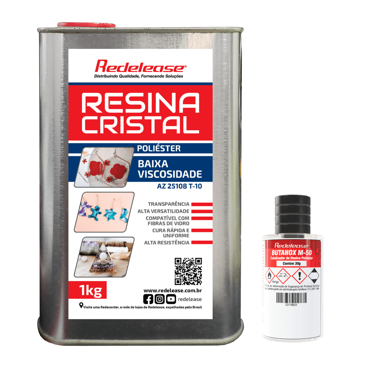 Resina Cristal de Baixa Viscosidade Com Catalisador (1,030 Kg)#