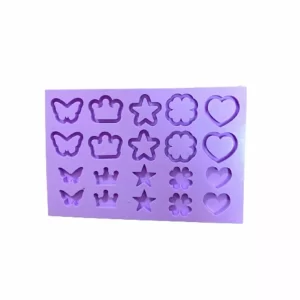 Molde Silicone - Pingente Pêndulos (Estrela / Coroa / Coracão / Trevo / Borboleta )  CMR126
