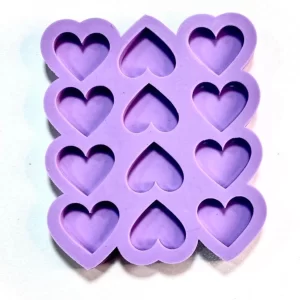 Molde Silicone - Pingente Coração 12 Cavidades CMR495